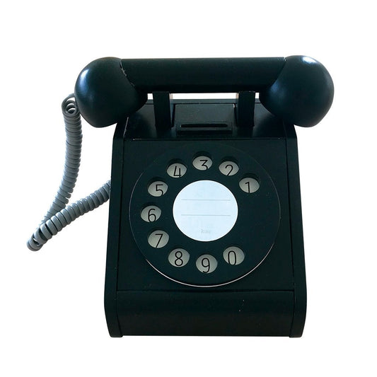 Wooden kids telephone with coins -Black
