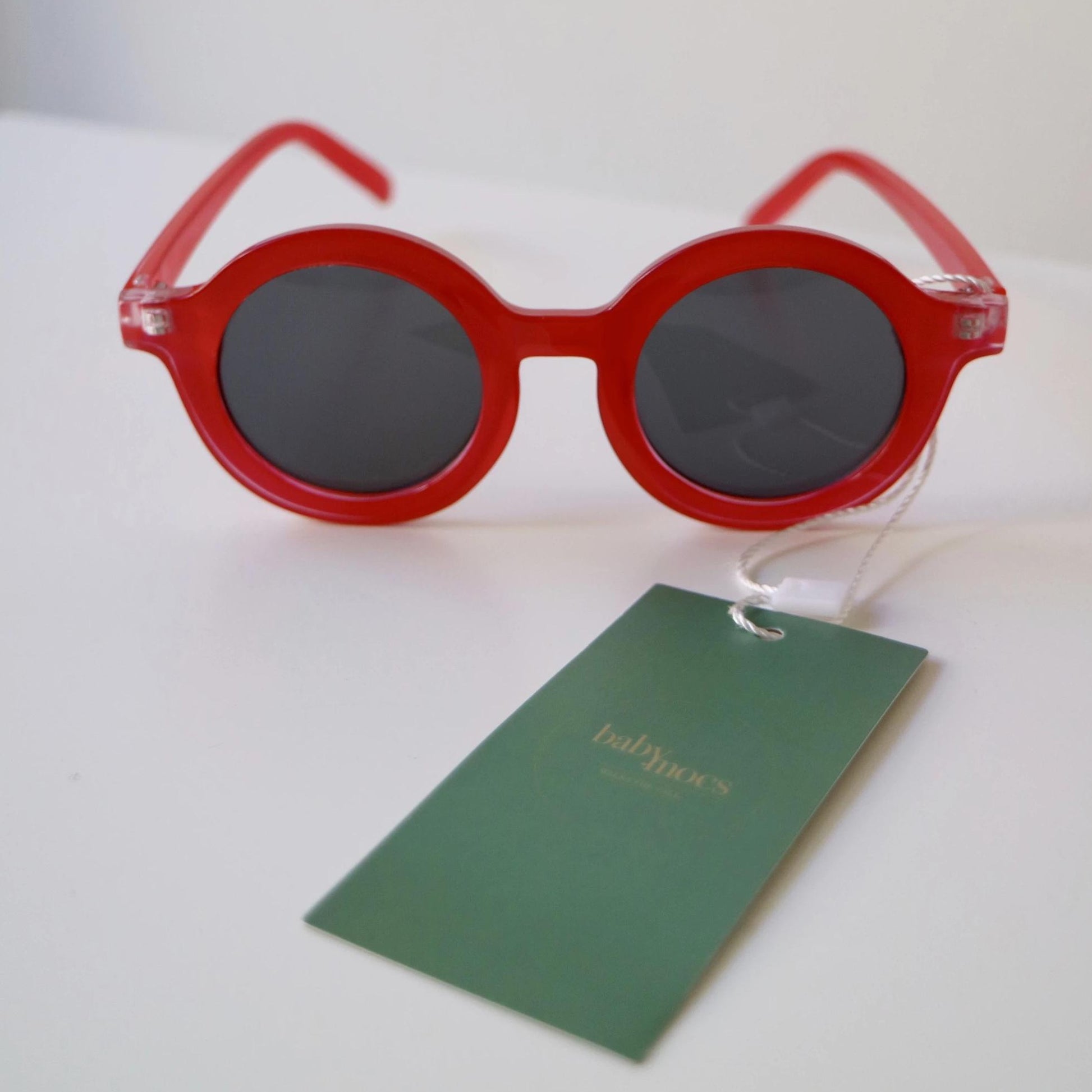 Kids recycled plastic round lenses red sunglasses