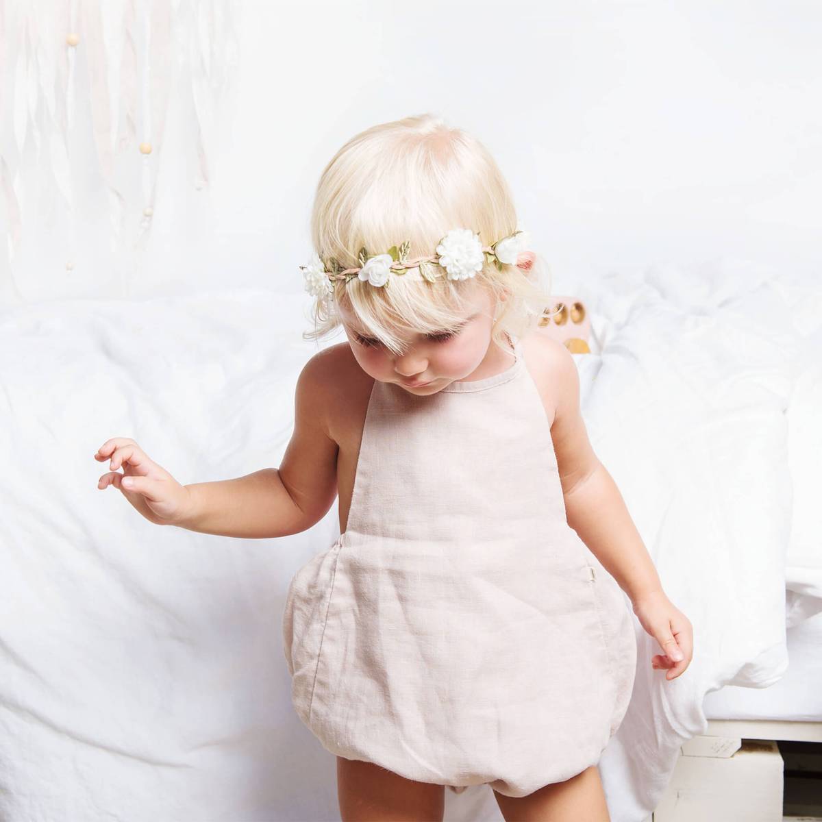 Carolie girls linen romper