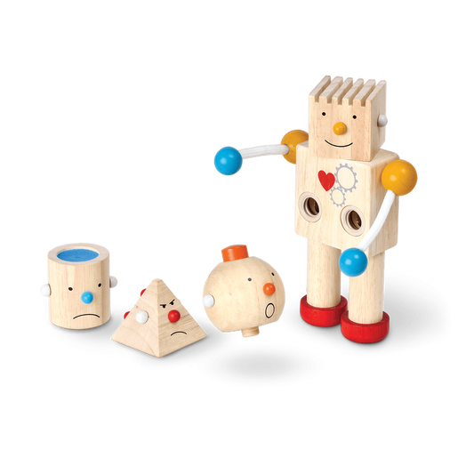 Wooden robot set