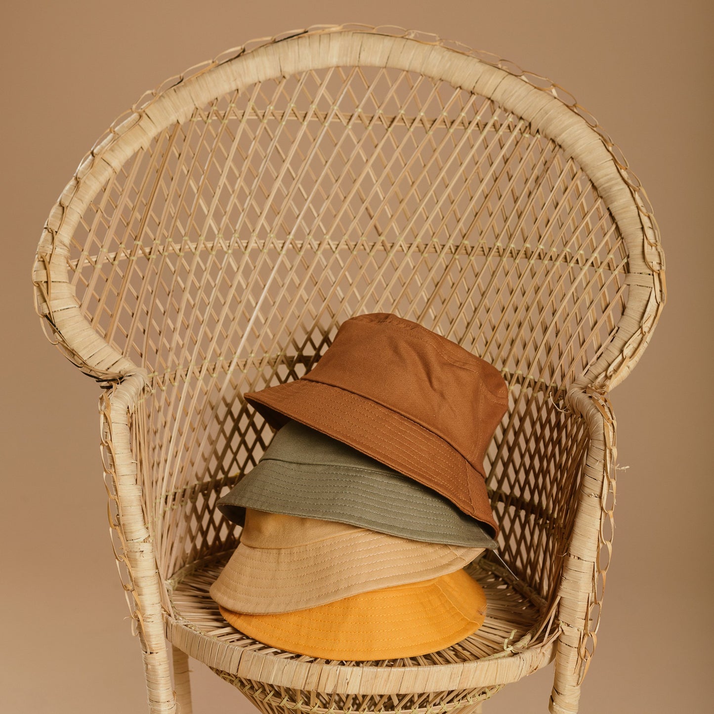 Kids organic cotton fisherman bucket hat - Rust