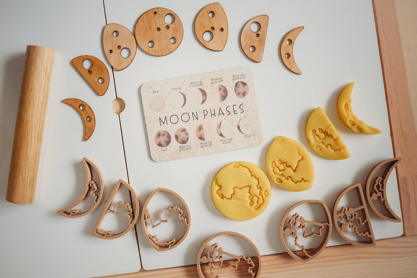 Moon phases biodegradable dough eco cutter set