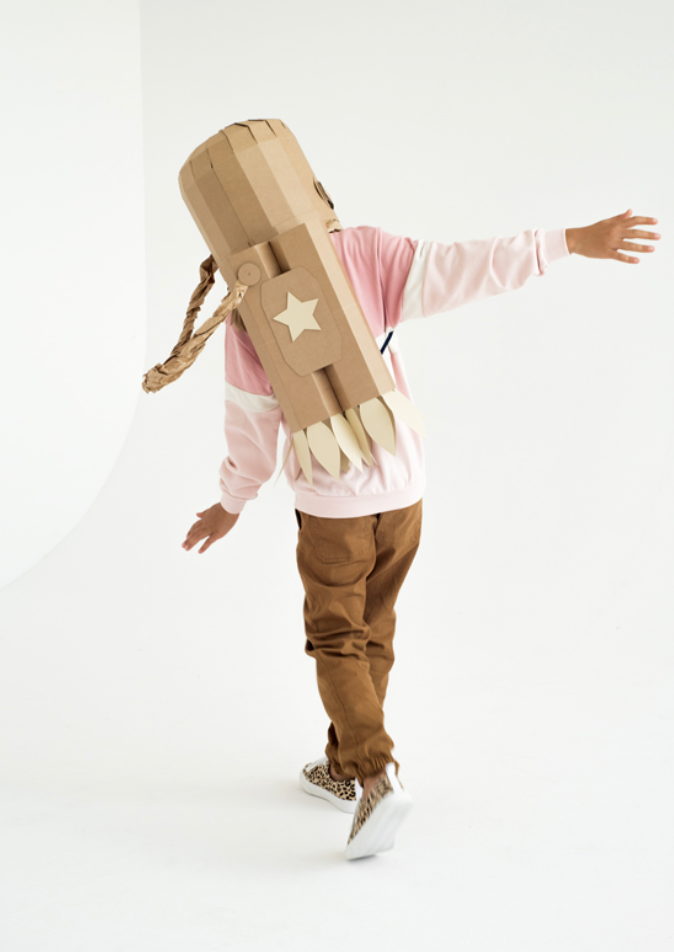 DIY Astronaut cardboard costume activity box