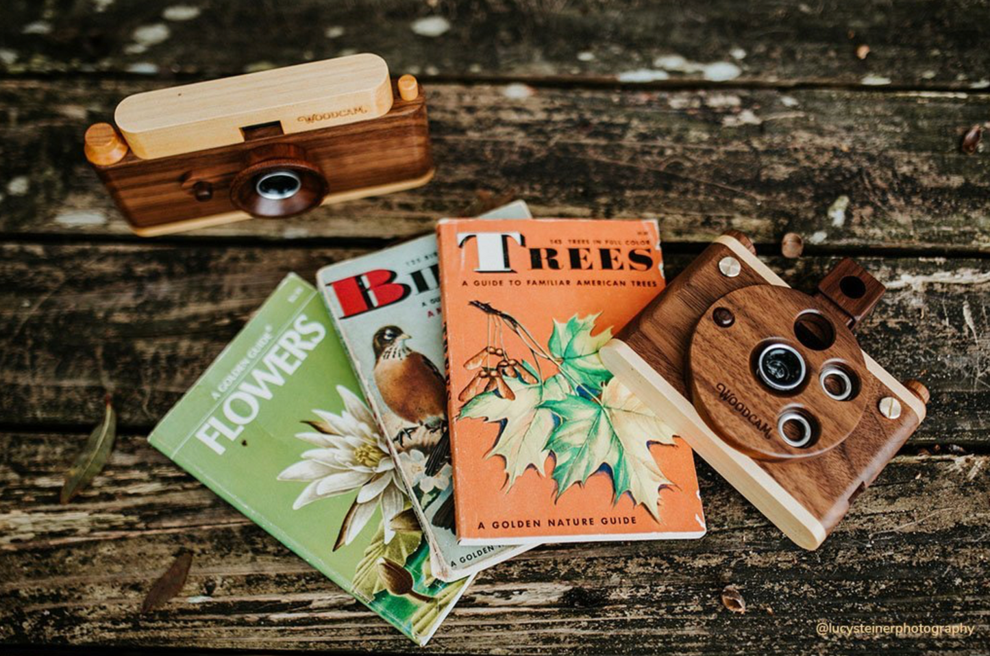 Multi lens wooden digital camera