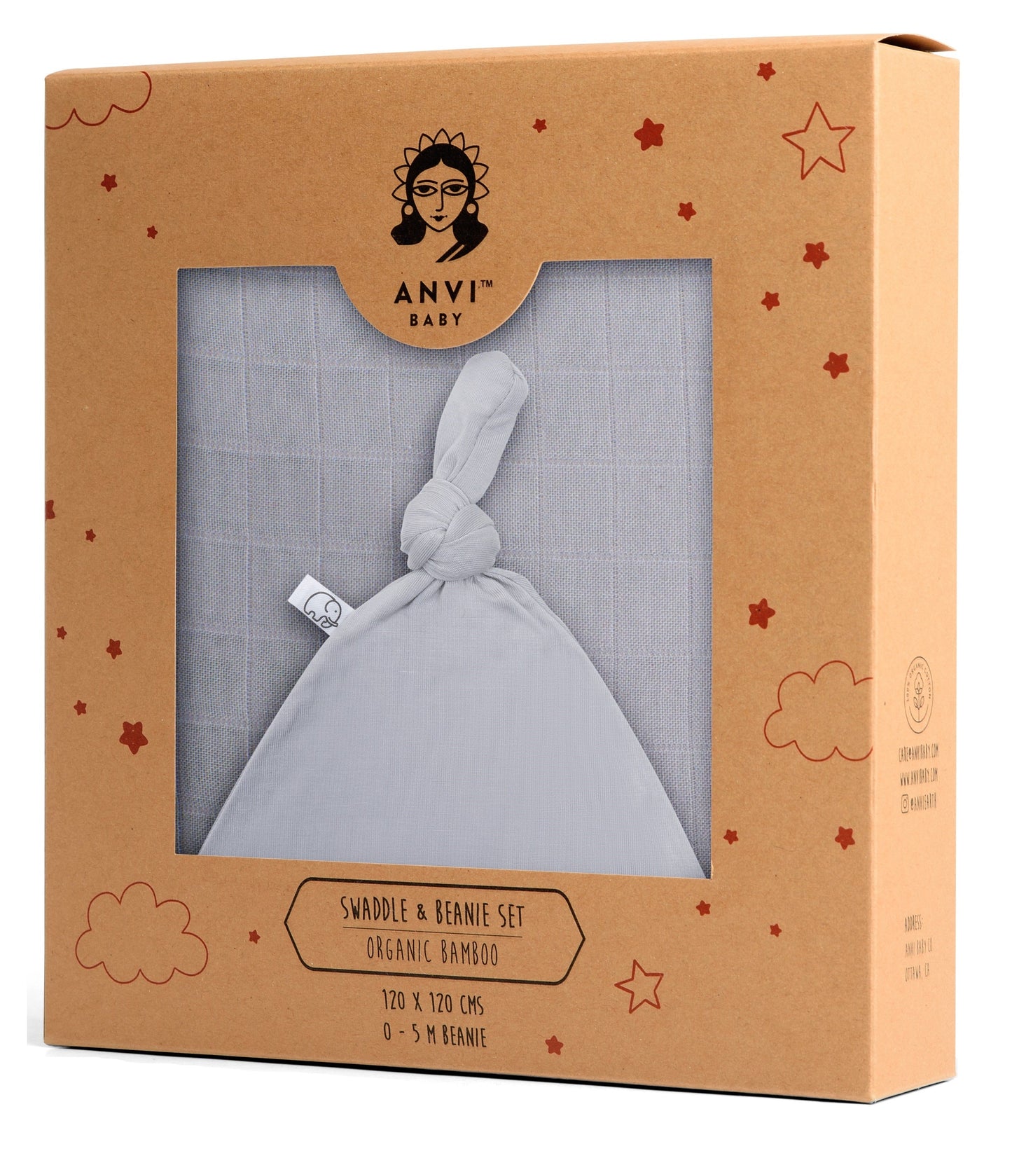 Knotted Beanie Swaddle Set - Dove tails