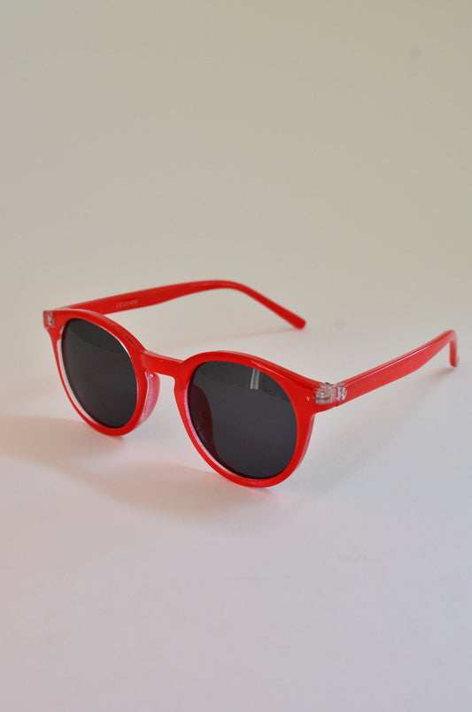 Kids recycled plastic retro style Red sunglasses