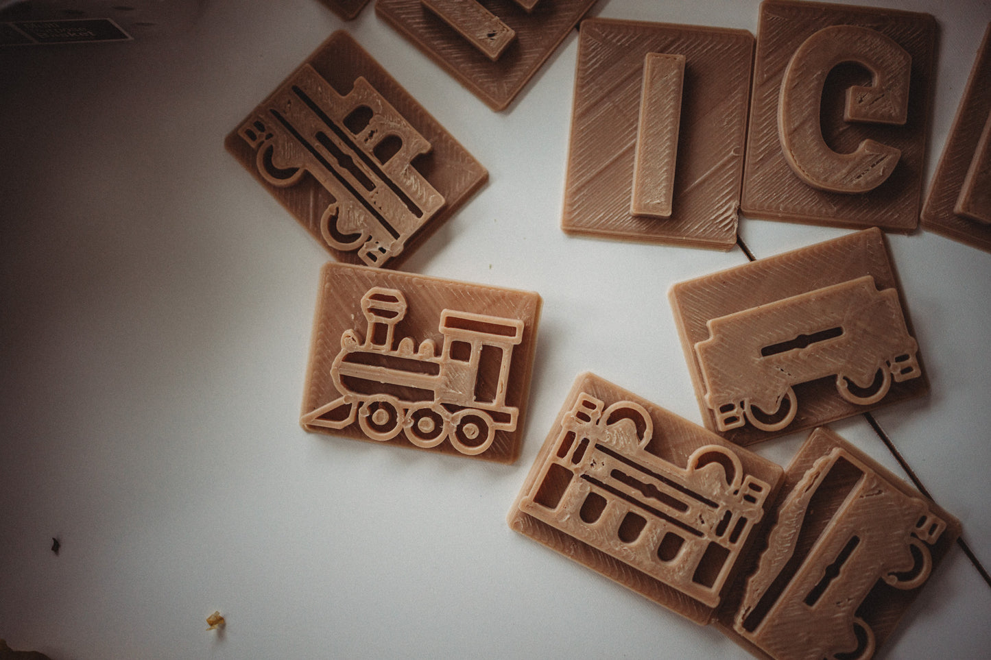 Train biodegradable dough eco stamp set
