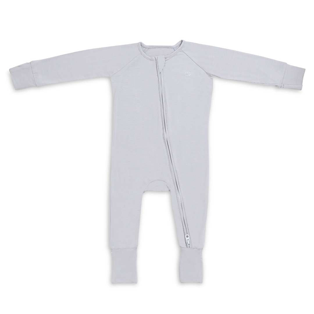 Organic Zipper Romper - Cloudy Grey