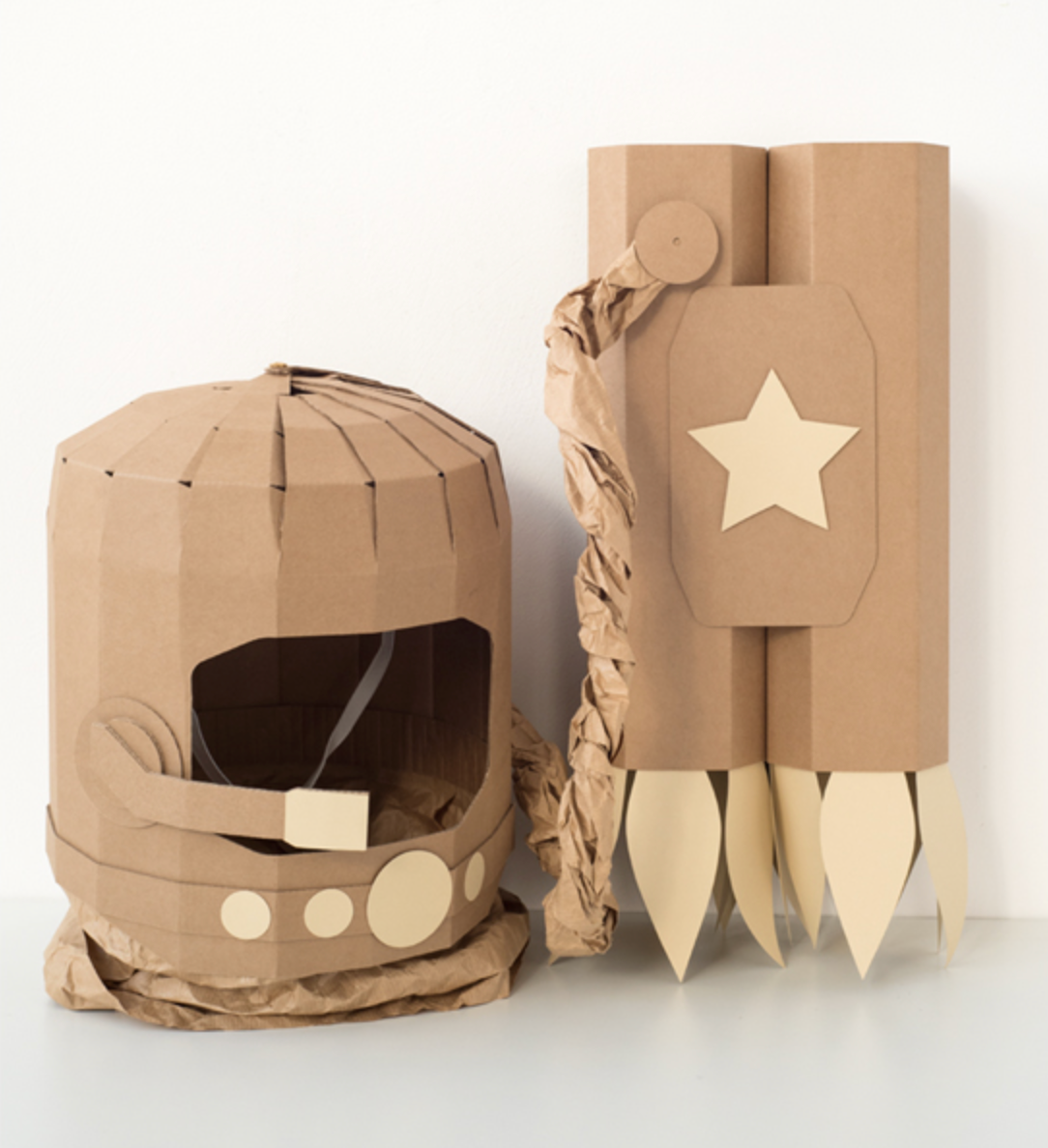DIY Astronaut cardboard costume activity box