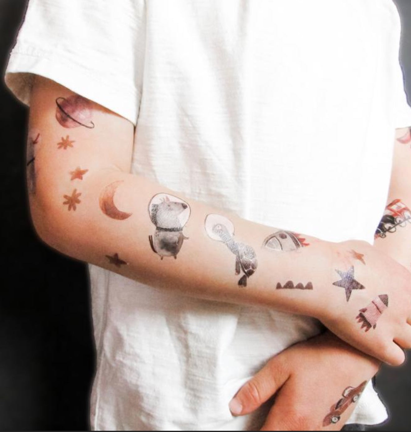 Space lovers- Kids organic vegan tattoos