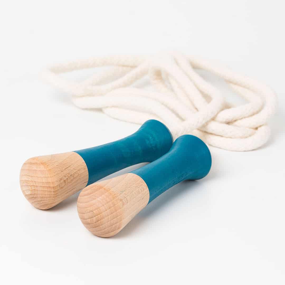 Wooden jumping rope -Blue