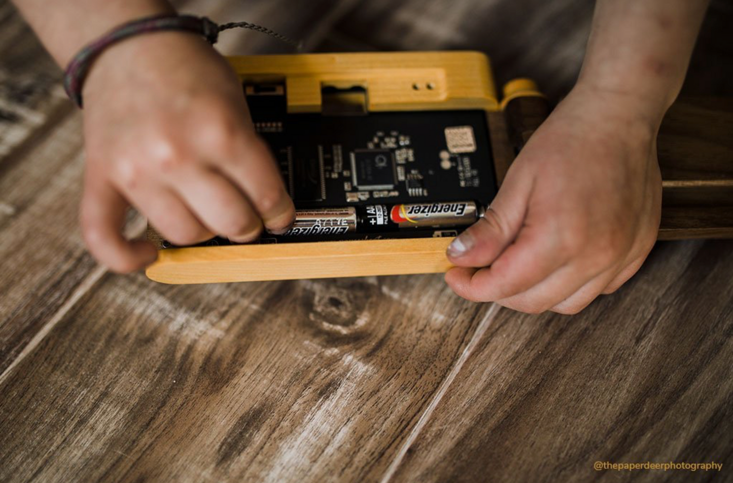 Classic one wooden digital camera