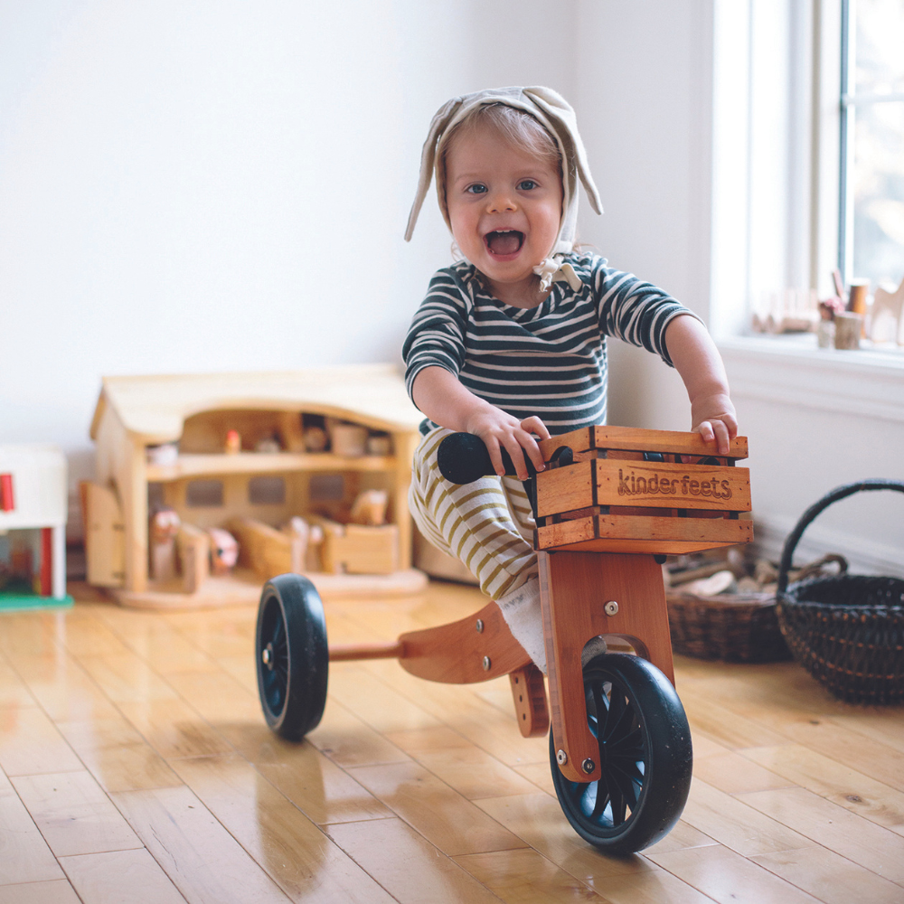 2-in-1 Tiny tot tricycle + balance bike (1-2 years old)-Bamboo