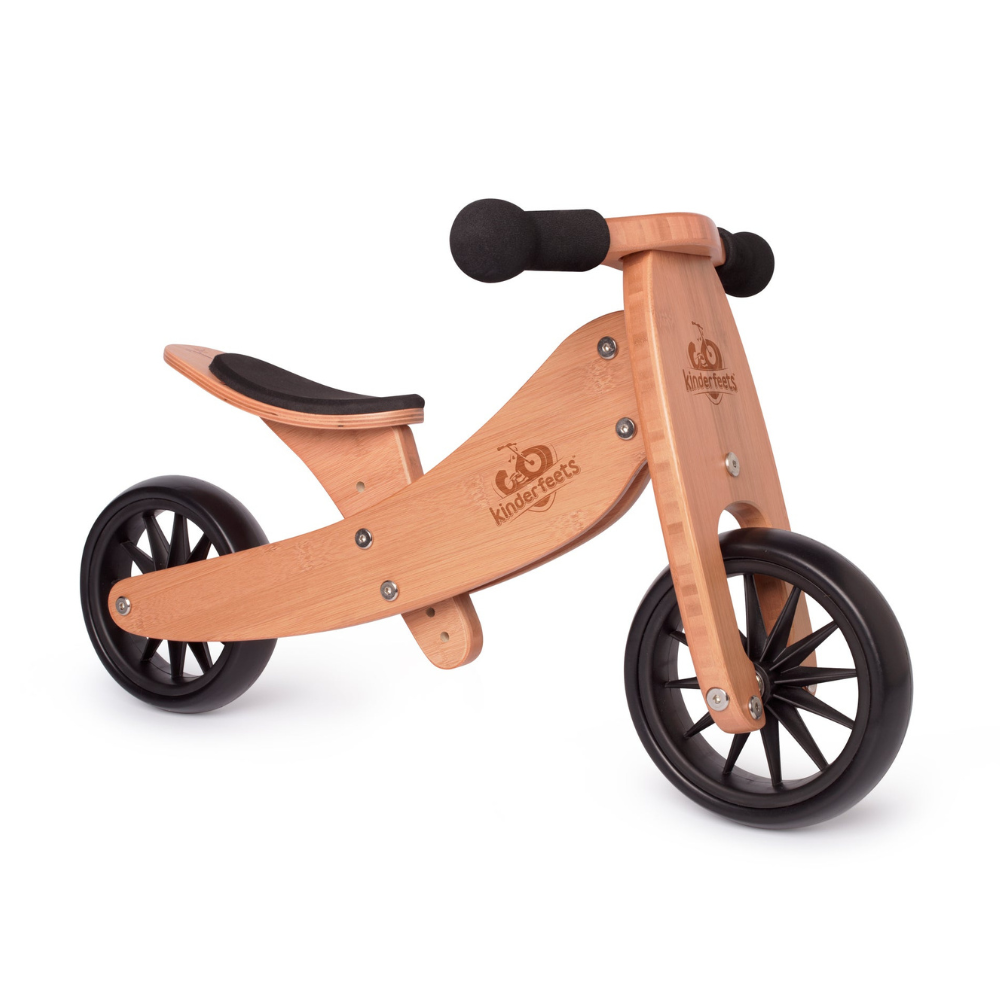 2-in-1 Tiny tot tricycle + balance bike (1-2 years old)-Bamboo