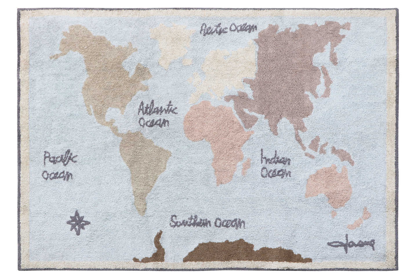 Vintage map washable rug