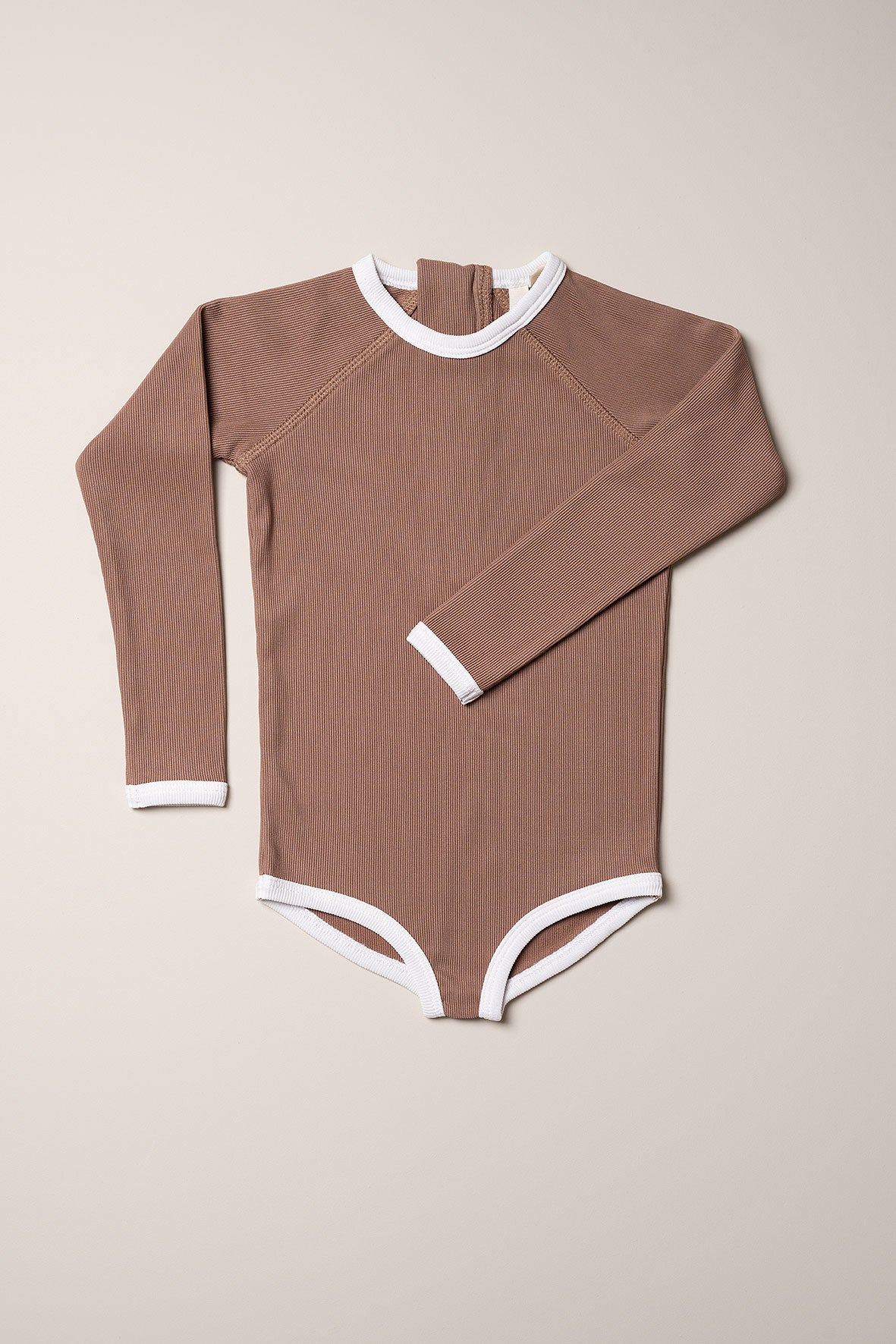 Girls long sleeve swimsuit - Cocoa Creme