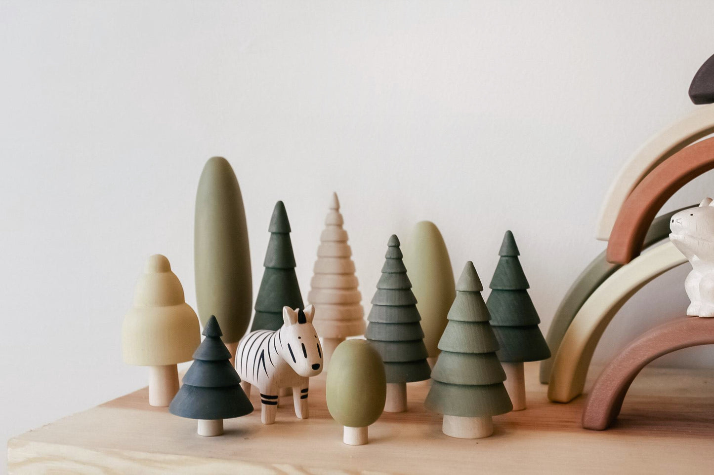 Wooden forest green 10-pcs Trees