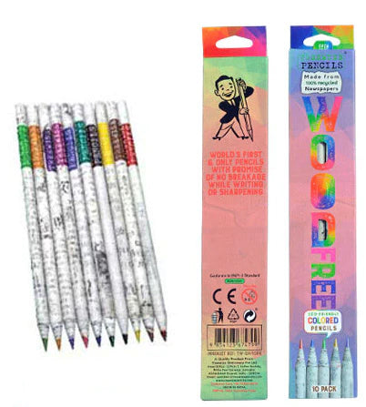 Wood free colored pencils - set of 10