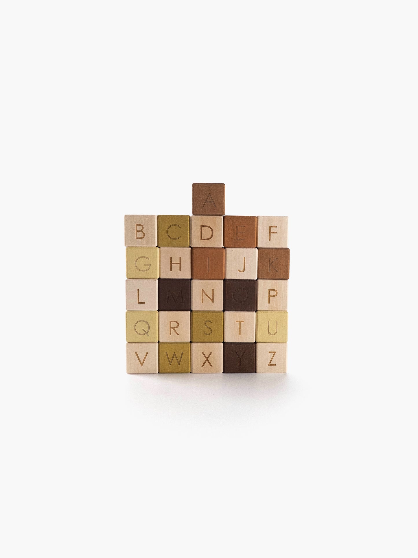 Wooden English alphabet blocks
