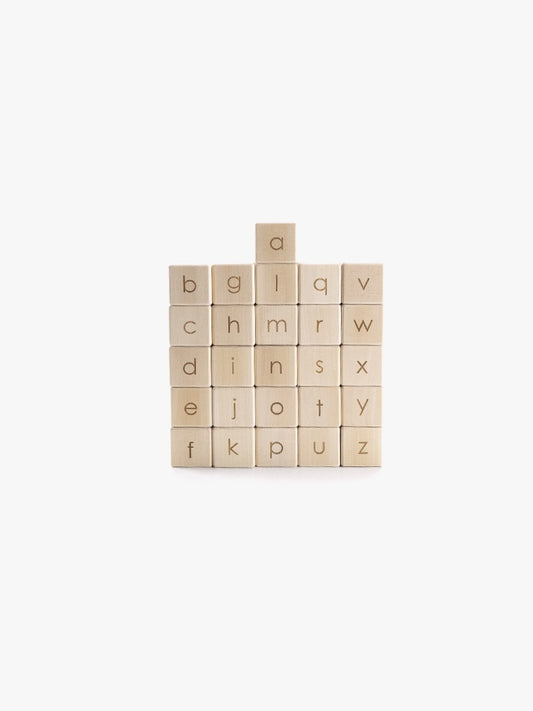 Wooden English alphabet blocks