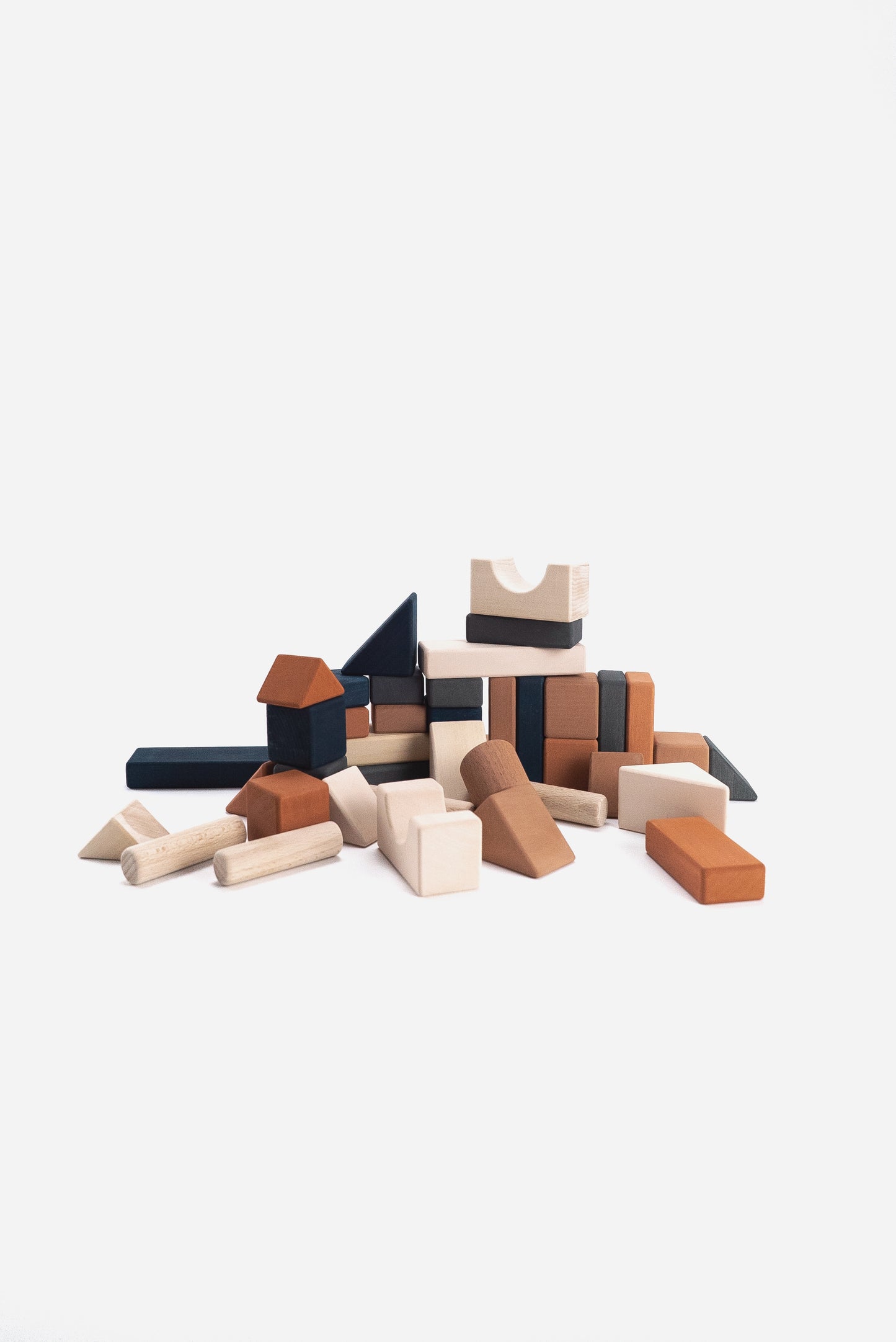 Wooden castle building blocks set