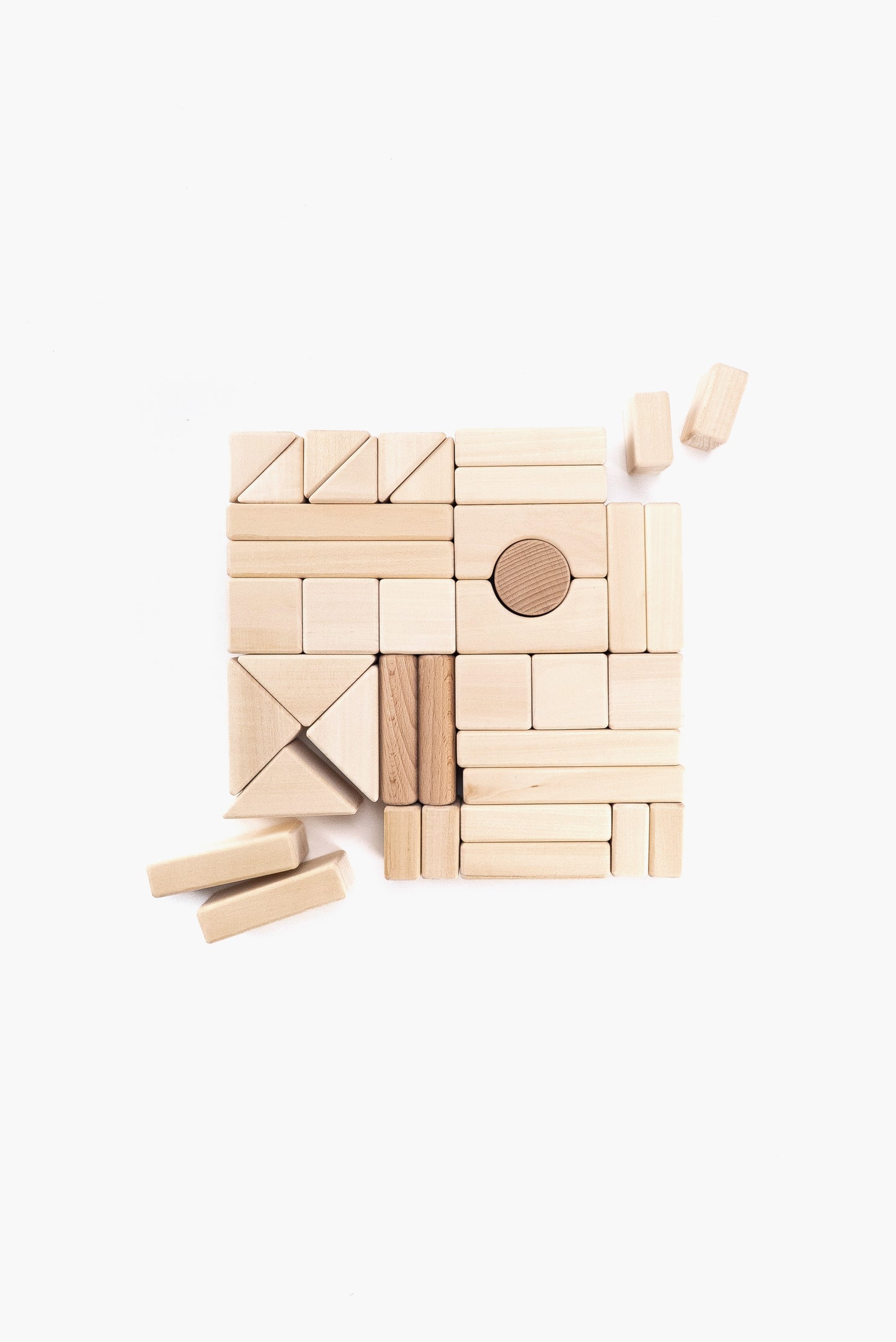 Wooden castle building blocks set