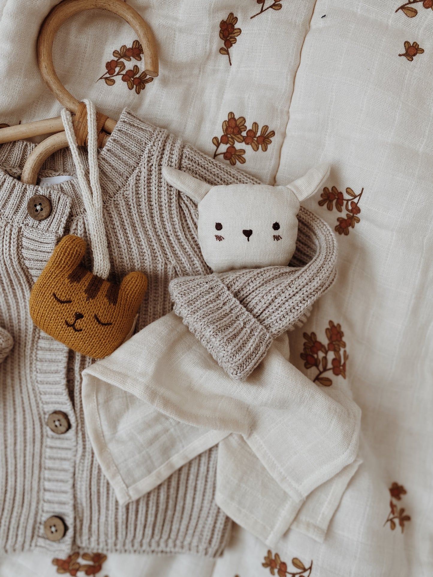 Organic cotton baby cuddle cloth - Lamb