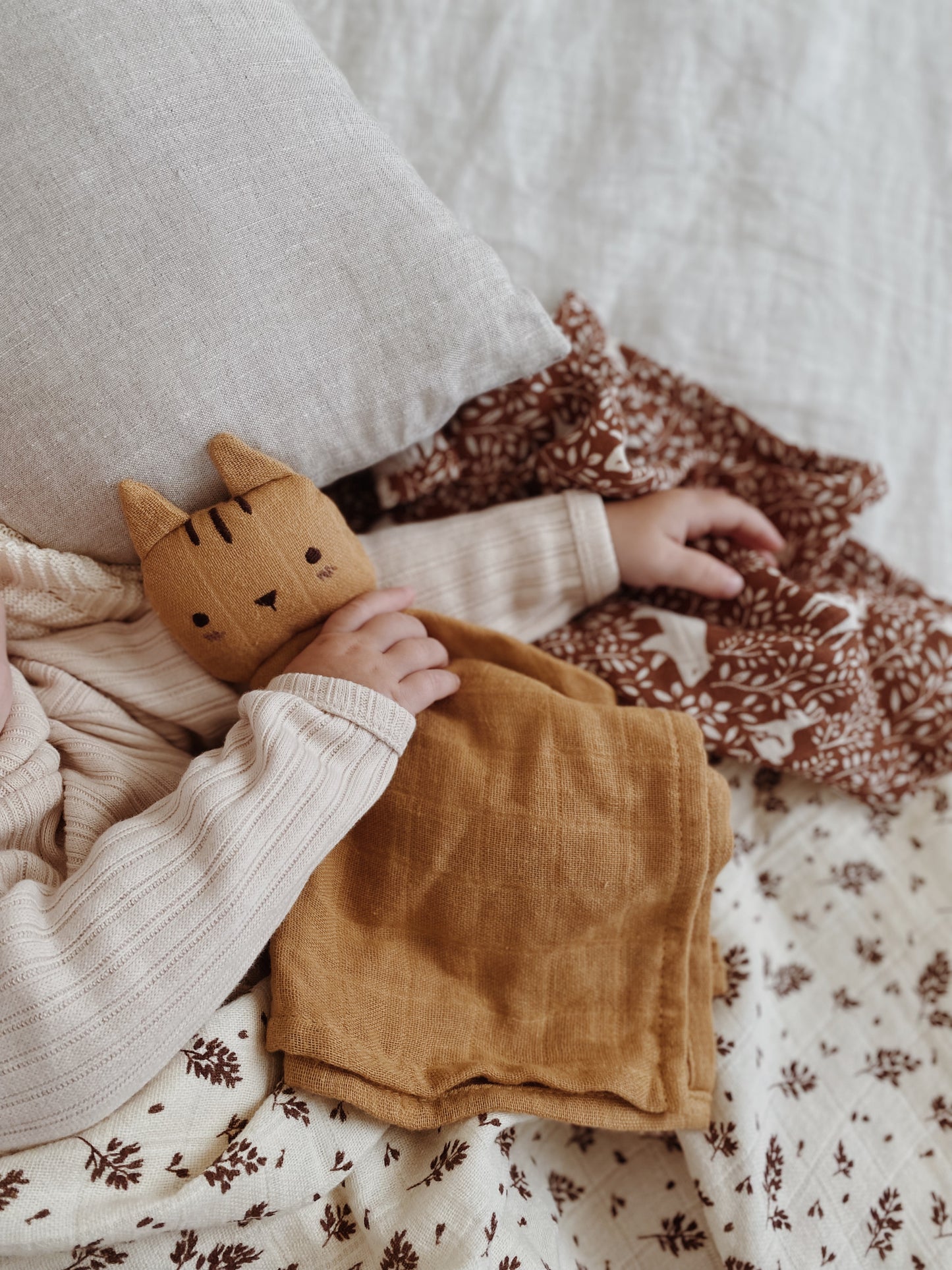 Organic cotton baby cuddle cloth - Tiger